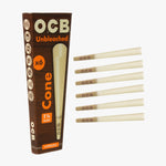 Load image into Gallery viewer, OCB Virgin Unbleached Pre-rolled Cone-6 pk. Single product package with 6 cones, unfilled shown. Size: 1/14. Shop smoking accessories &amp; rolling papers online at blueigloo.ca
